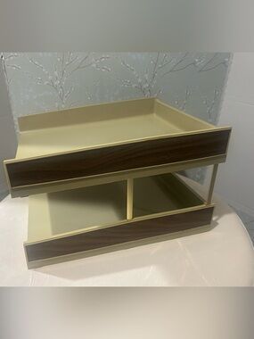 Vintage MCM Eldon Two-Tier Desk Organizer